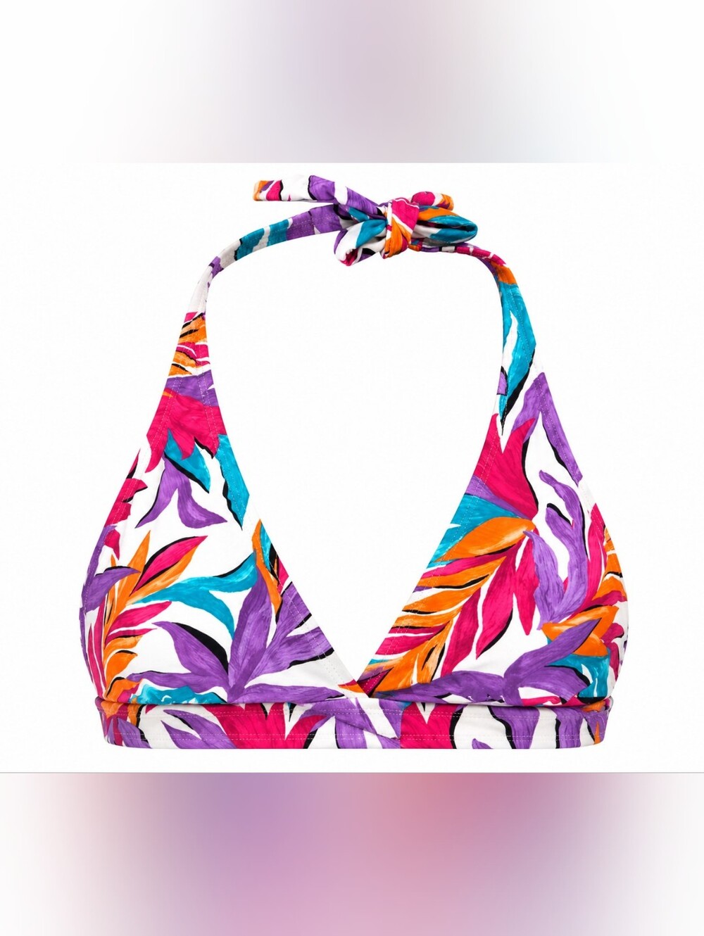 Anne Cole Tropical Floral Halter Bikini Swim Top Multicolor NWT S Resortwear
